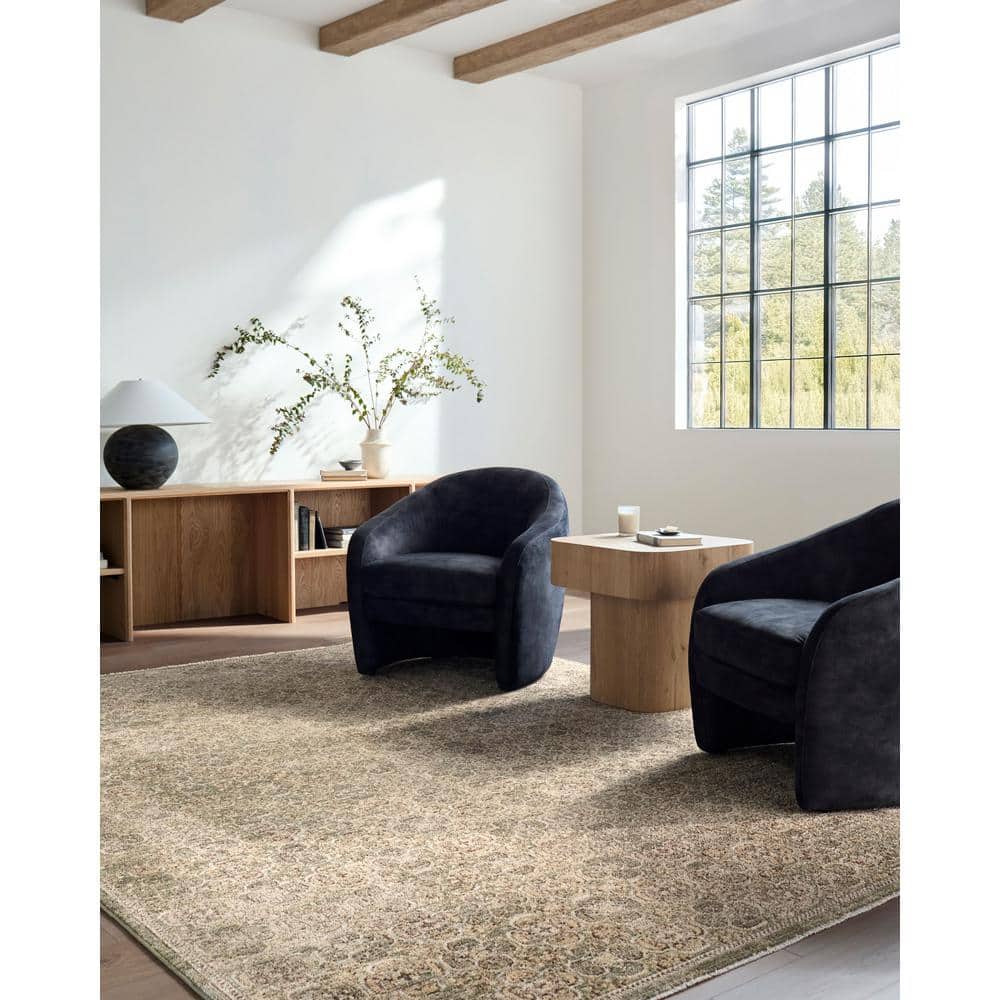 Myrtle Avenue Olive and Taupe Synthetic Rectangular Area Rug
