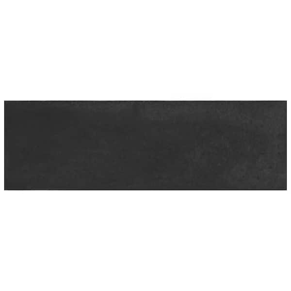 Coco Matte Black Hat 2 in. x 5-7/8 in. Porcelain Floor and Wall Take Home Tile Sample