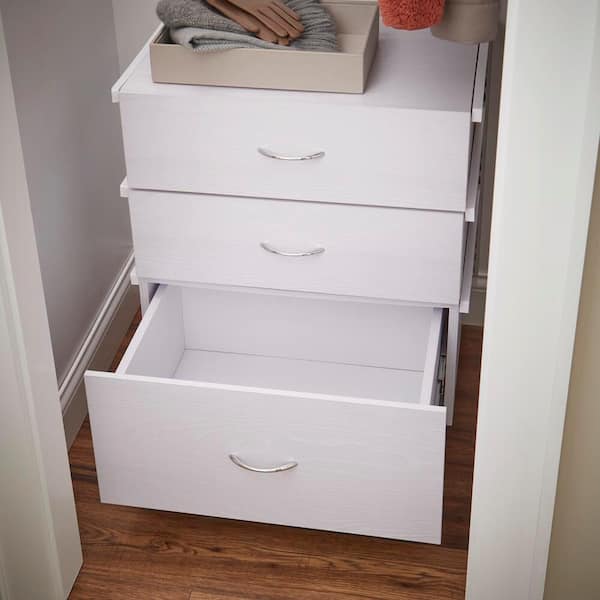 Everbilt Genevieve White Adjustable Closet Organizer Large Drawer Kit