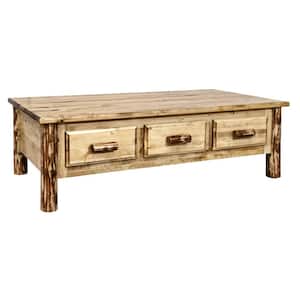 Glacier Country 58 in. Brown Large Rectangle Wood Coffee Table