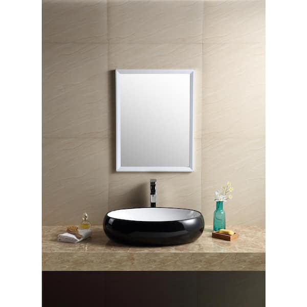 Fine Fixtures Modern Ceramic Oval Vessel Bathroom Sink with Overflow &  Reviews