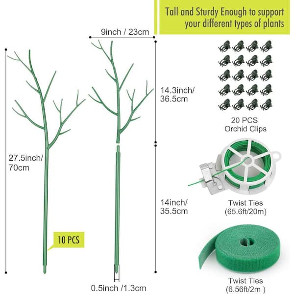 6 Pack Heavy Duty Plant Support Stakes – 9.8x15.7 Inch Metal Cage for Peony, Tomato, Hydrangea, Indoor Outdoor Garden