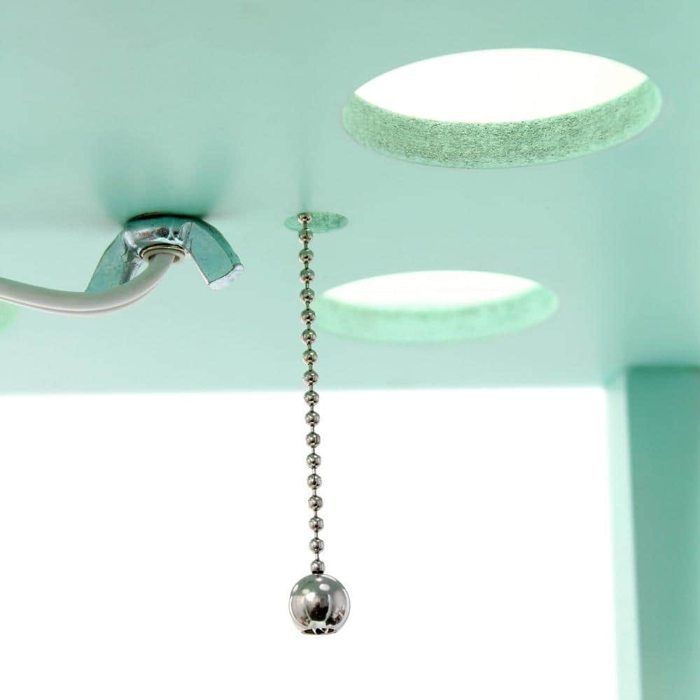Aqua Transitional Floor Lamp with Linen Shade and Storage Shelf
