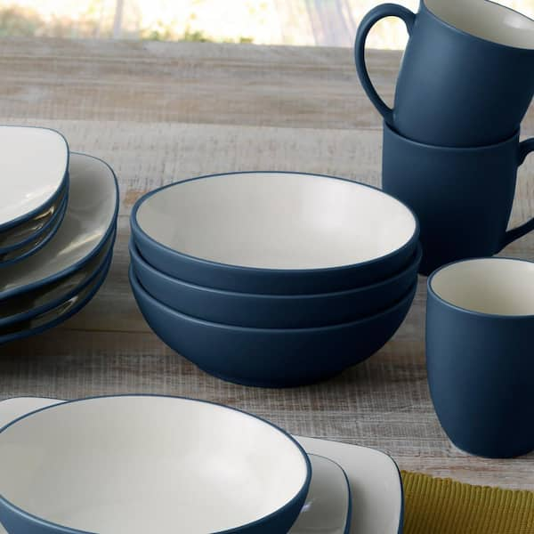 Colorwave Blue 7 in., 22 fl. Oz. (Blue) Stoneware Cereal/Soup Bowls, (Set of 4)