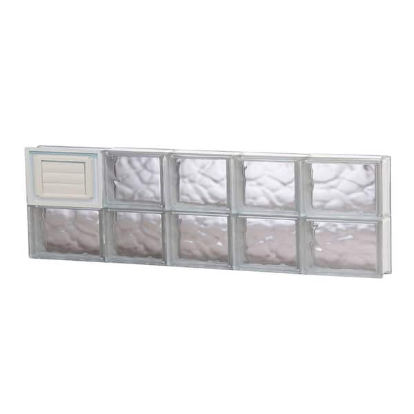 Clearly Secure 32.75 in. x 11.5 in. x 3.125 in. Frameless Wave Pattern Glass Block Window with Dryer Vent