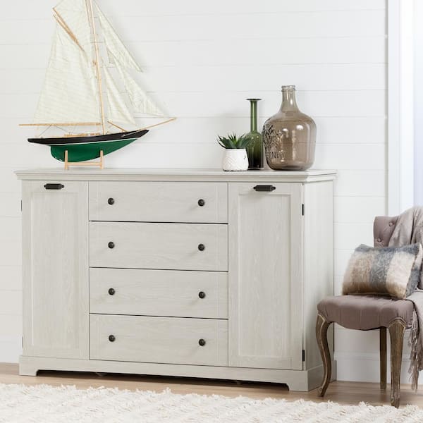 South Shore Avilla 4-Drawer Winter Oak Dresser