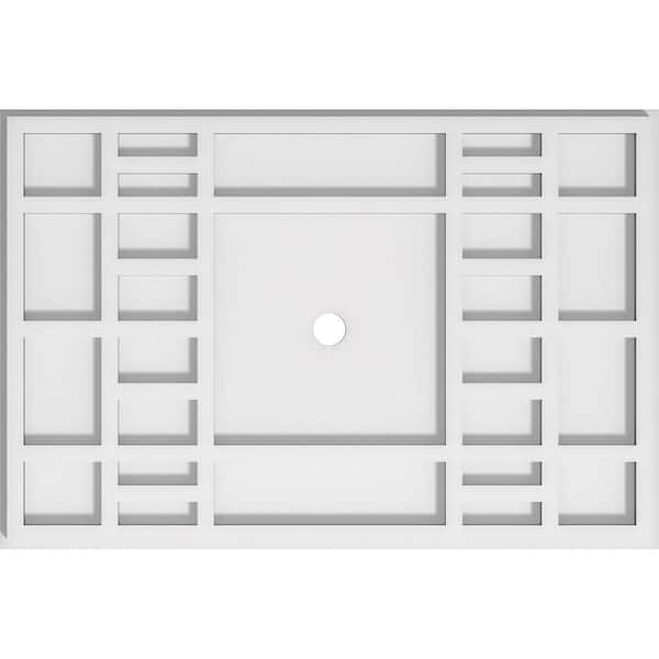 Ekena Millwork 20 in. W x 13-3/8 in. H x 1 in. ID x 1 in. P Beaux Architectural Grade PVC Contemporary Ceiling Medallion