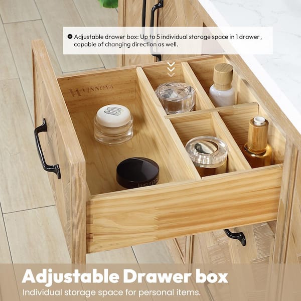 【VivRe stone】速達 Serwall 36-in Bathroom Vanity with White Polymarble Top in