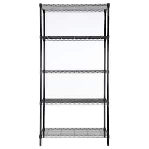 5 Tier Black Coating Utility Wire Shelving Unit 18 in. x 36 in. x 72 in.