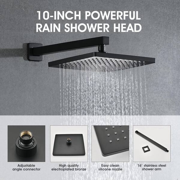 1pc 9 Inch Cool Black Top Spray Head, Bathroom Fixed Shower Head, Bathroom  Plastic Shower Head, Bathroom Accessories