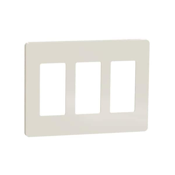 X Series 3-Gang Standard Size Screwless Rocker Light Switch Wall Plate Cover Plate Matte Light Almond