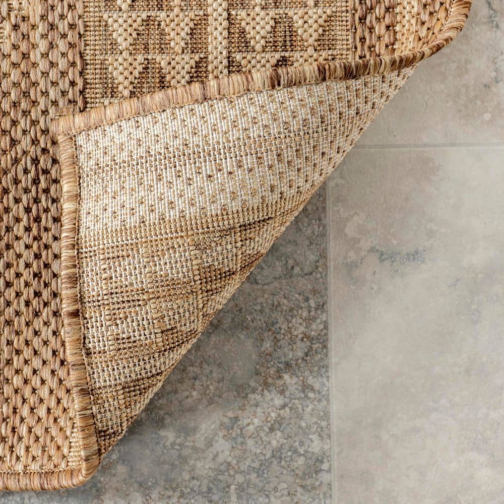 Ranya Modern Tribal 4' x 6' Light Brown Synthetic Area Rug