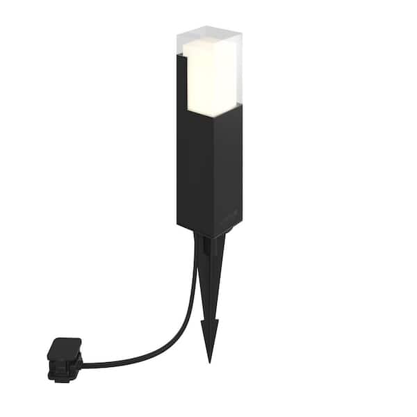 Artika Gemini Low Voltage Black 190 Lumens Hardwired Integrated LED Modern Outdoor Garden and Pathway Bollard-Light