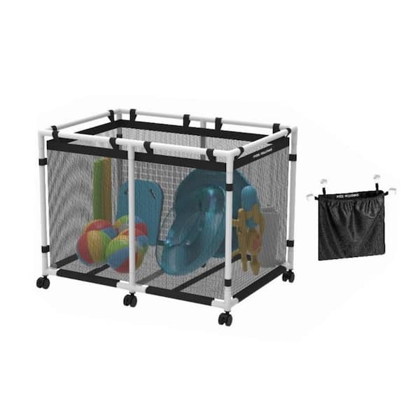 33.1 in. W x 47.6 in. D x 37.8 in. H 214 Gal. White Plastic Outdoor Storage Cabinet with Elastic Mesh Side Pouch