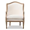 Baxton Studio Charlemagne 28 in. Beige/Brown Upholstered Fabric Arm Chair 28862-5486-HD