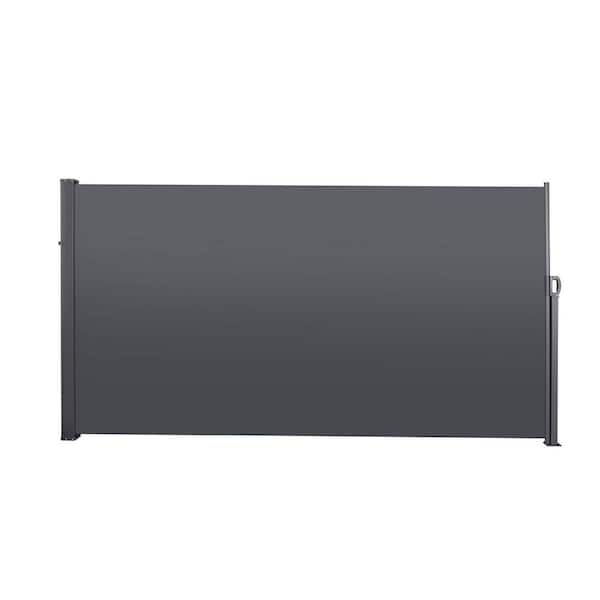 Boosicavelly 10 ft. x 5 ft. Grey Metal Patio Privacy Screen for Garden Fence
