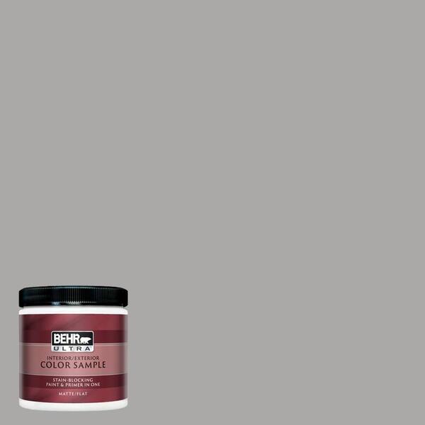 BEHR ULTRA 8 oz. #UL260-7 Cathedral Gray Matte Interior/Exterior Paint and Primer in One Sample