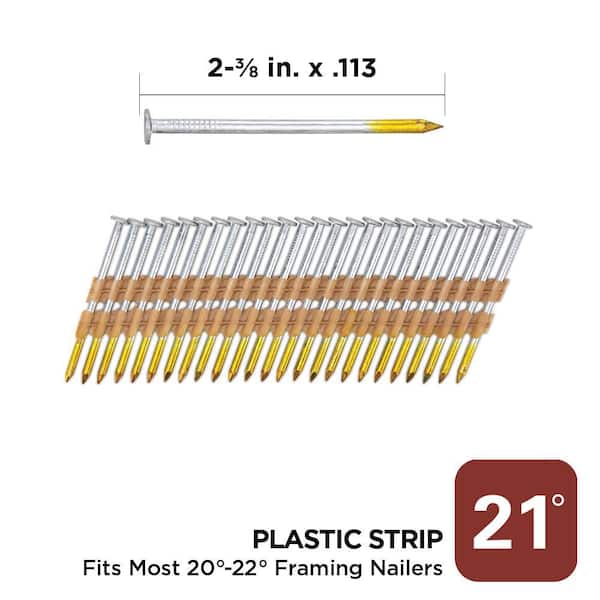 2-3/8 in. x 0.113 21-Degree Hot Dipped Galvanized Smooth Shank Plastic Strip Framing Nails (2000 -Per Box)