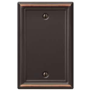 Ascher 1 Gang Blank Steel Wall Plate - Aged Bronze