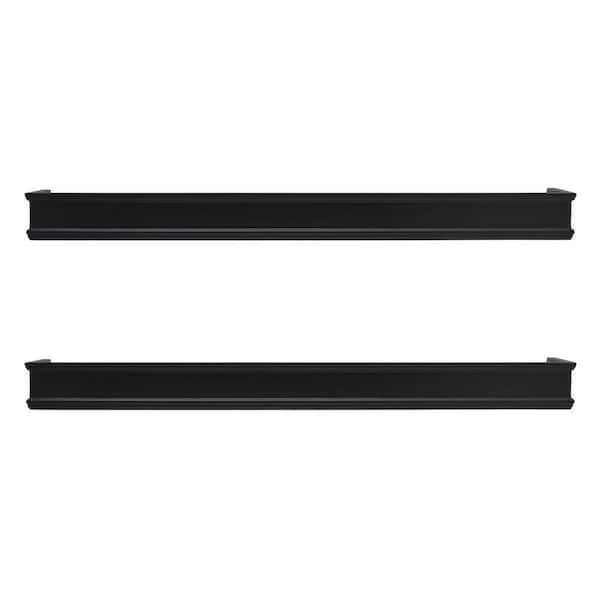 Melannco 4 in. W x 20 in. L Set of 2 Traditional Chunky Shelves Black, 20 in.