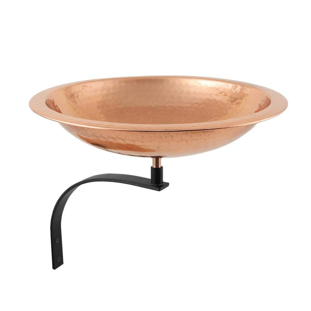 Hammered Copper Birdbath w/Wall Mount Bracket, 12.5 in. Tall, Polished Copper Plated price history on PriceWatchPro