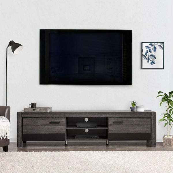Reviews for CorLiving Joliet 79 in. Distressed Carbon Grey and Black ...