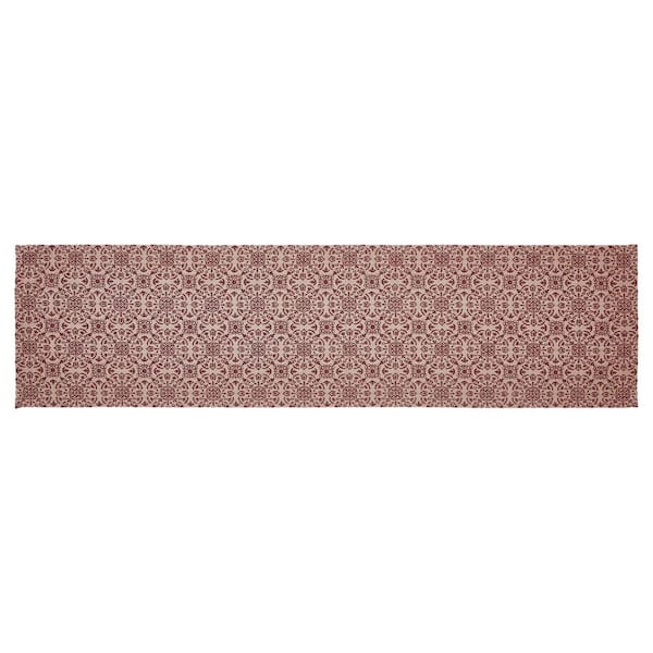 VHC Brands Custom House 12 in. W x 48 in. L Burgundy Jacquard Cotton Blend Table Runner