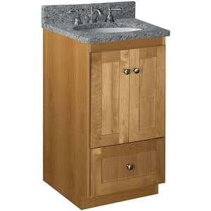 Shaker 18 in. W x 21 in. D x 34.5 in. H Bath Vanity Cabinet without Top in Natural Alder