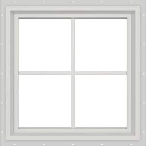 23.5 in. x 23.5 in. V-4500 Series White Vinyl Fixed Picture Window with Colonial Grids/Grilles