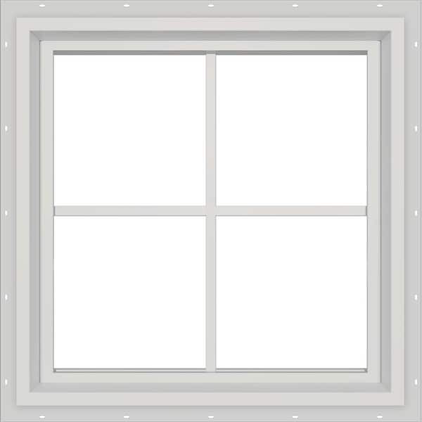 JELD-WEN 23.5 in. x 23.5 in. V-4500 Series White Vinyl Fixed Picture Window with Colonial Grids/Grilles