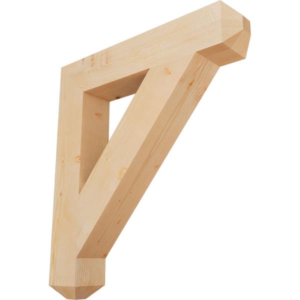 Ekena Millwork 5-1/2 in. x 38 in. x 34 in. Douglas Fir Traditional Craftsman Smooth Bracket