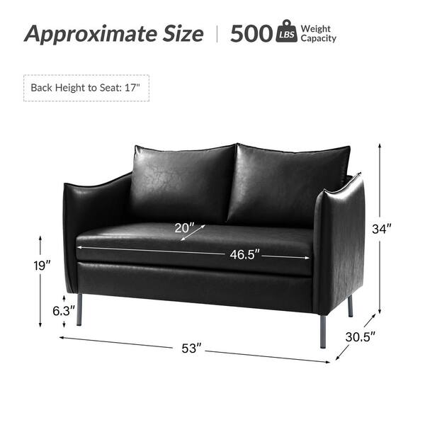 JAYDEN CREATION Theodoric Black 53 in. W Modern Upholstered