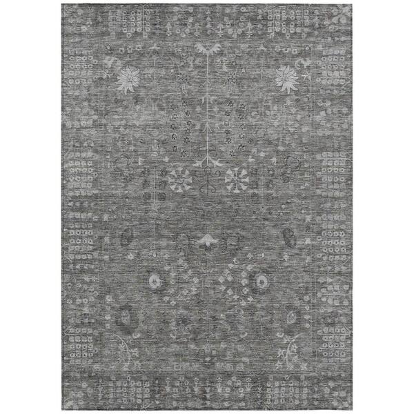 Chantille Machine Washable Indoor/Outdoor Abstract ACN2231 Pewter 2 ft. 6 in. x 3 ft. 10 in. Area Rug