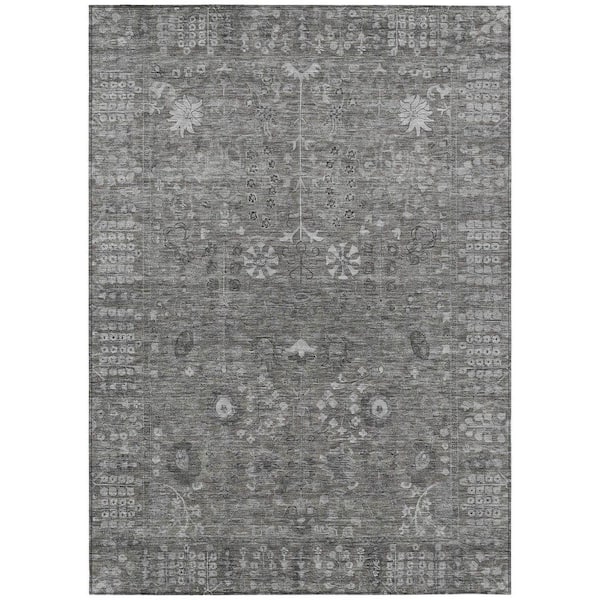 Chantille Machine Washable Indoor/Outdoor Abstract ACN2231 Pewter 5 ft. x 7 ft. 6 in. Area Rug