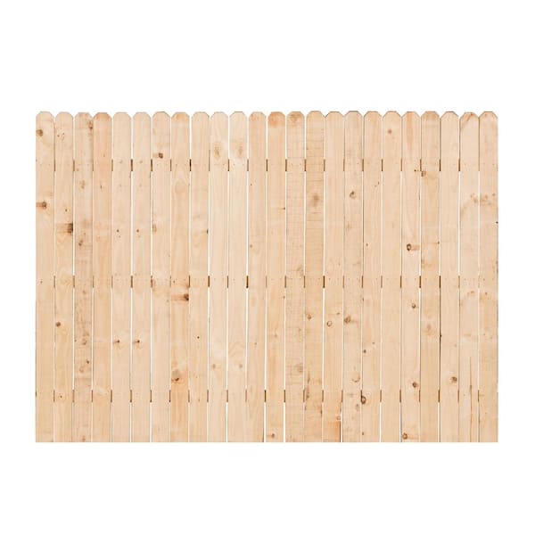 6 ft. H x 8 ft. W Pine Dog-Ear Fence Panel