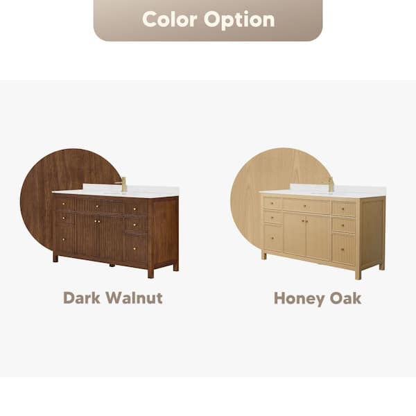 Pendry 30 in. Single Freestanding Dark Walnut with Brushed Nickel Trim Bath Vanity with Giotto Quartz Top