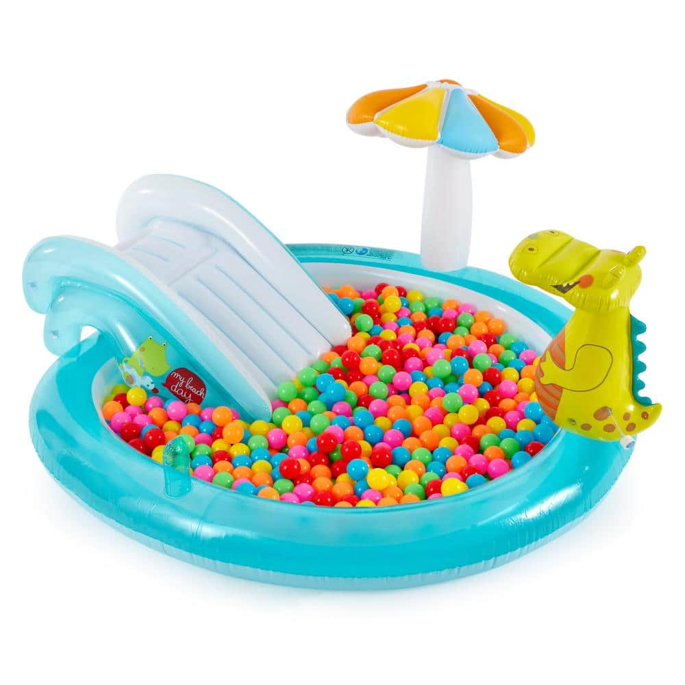 Intex Gator Inflatable Kiddie Pool with Slide and Sprinkler