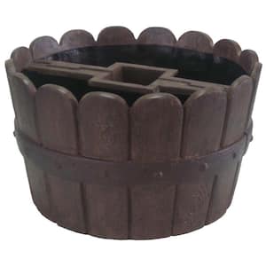 20 in. Dia x 12.25 in. H Barrel Cast Stone Fiberglass Mailbox Barrel