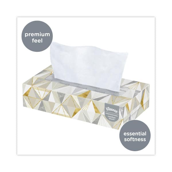 Kleenex, KCC21606BX, Low Profile Box Facial Tissues, 125 / Box, White