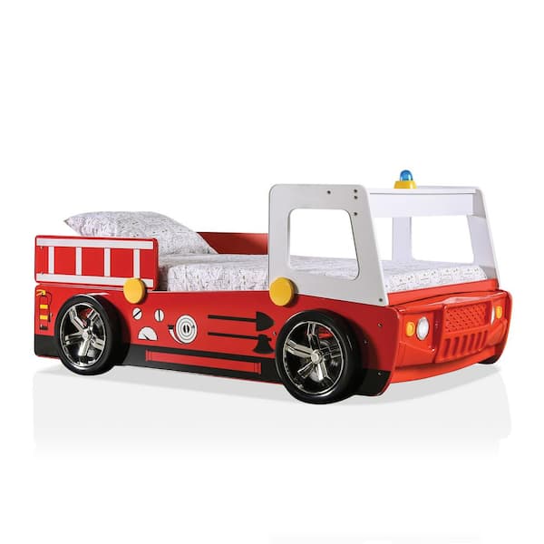 Mitta Red Fire Truck Youth Twin Bed With Lights