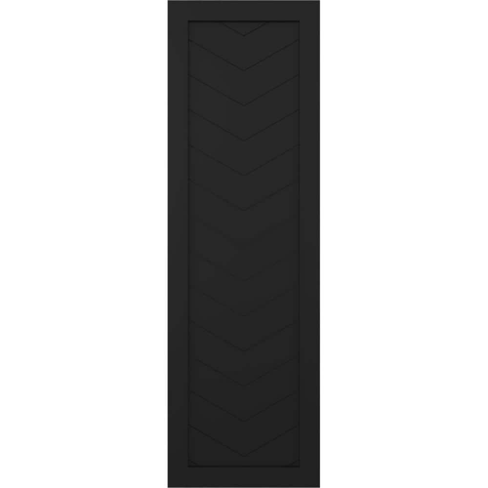 15 in. x 58 in. True Fit PVC Single Panel Chevron Modern Style Fixed Mount Board and Batten Shutters, Black (Per Pair) price history on PriceWatchPro