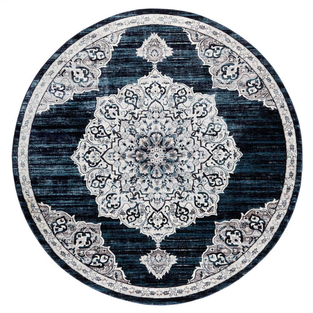 Better Bathrooms Thick & Soft classic TRADITIONAL RUGS ROYAL Ornament circle black ORIGINAL 