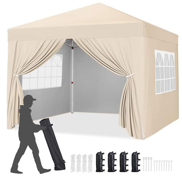 10 ft. x 10 ft. Outdoor Pop up Canopy with Sidewall Window Enclosed for Party Wedding Marketing