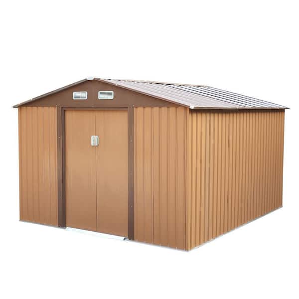 Jaxpety 9 1 Ft W X 10 5 D Coffee, Storage Shed Home Depot Metal