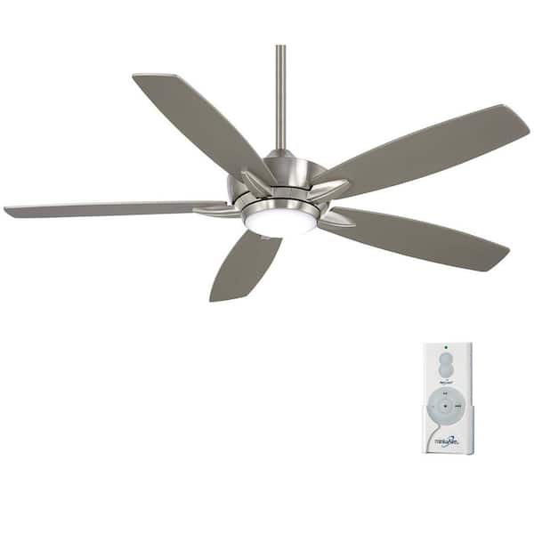 Kelvyn 52 in. Integrated CCT LED Indoor Brushed Nickel Ceiling Fan with Remote