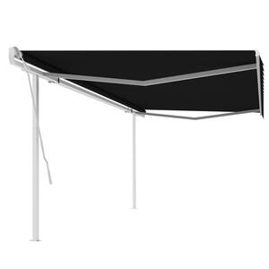 157.5 in. Manual Retractable Awning with Posts (118.1 in. Projection) in Anthracite