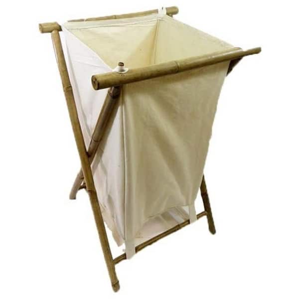 MGP Folding Bamboo Laundry Hamper