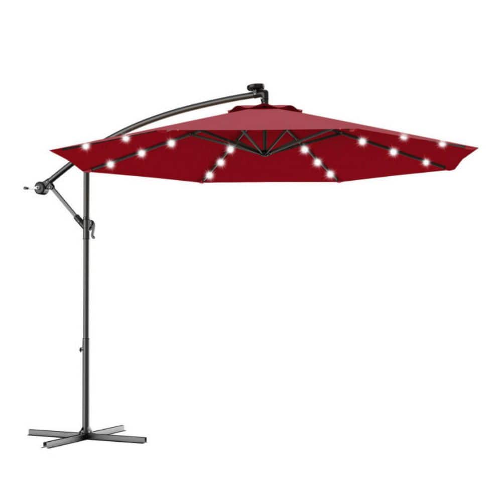 10 ft. Aluminum Pole Offset Patio Umbrella with Crank in Dark Red price history on PriceWatchPro