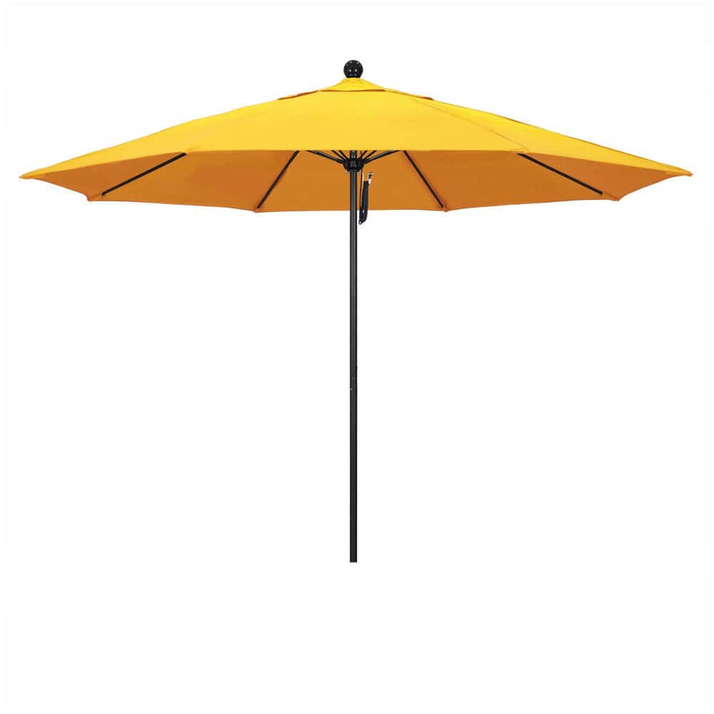 11 ft. Black Aluminum Market Patio Umbrella with Fiberglass Ribs Pulley Lift in Lemon Olefin price history on PriceWatchPro
