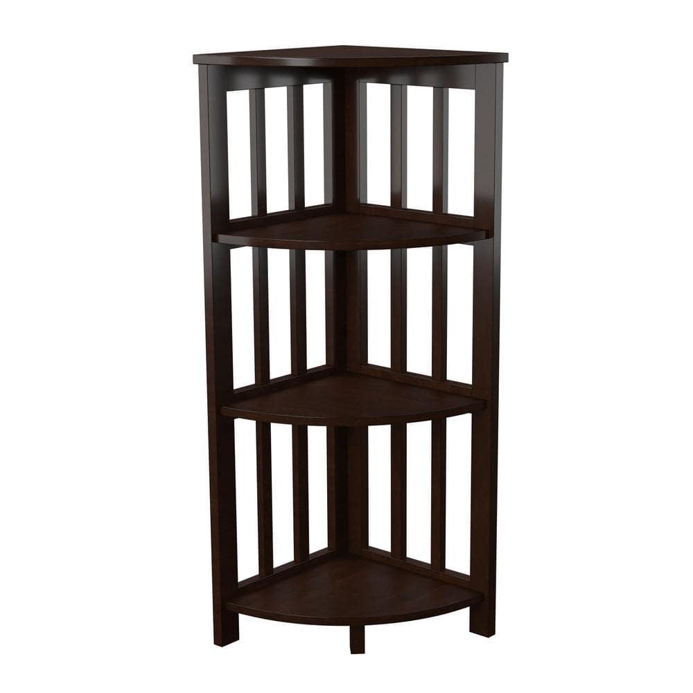 Caddell 41.75 in. H Dark Walnut Wood Corner Shelf price history on PriceWatchPro